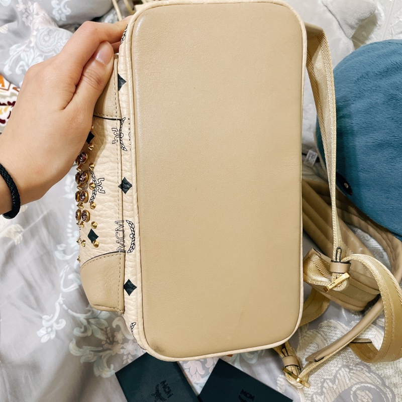 mcm 絕版鑲鑽後背包-7