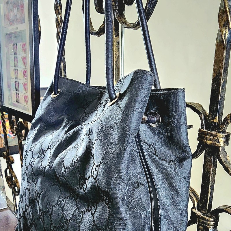 Gucci 黑尼龍托特包 肩背包 手提包-11