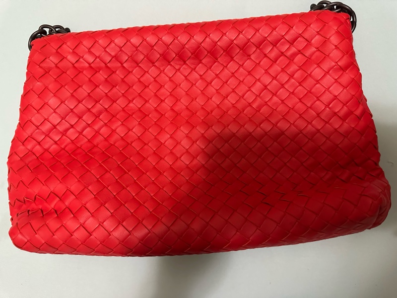 BOTTEGA VENETA BV 紅色 雙鍊包 （細編織）-2