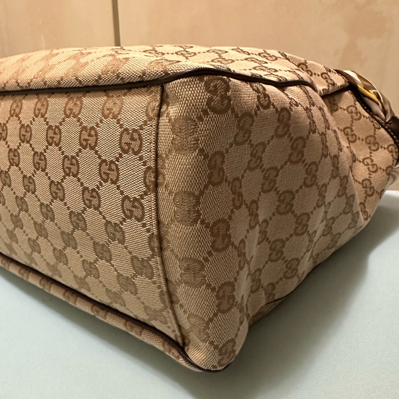 GUCCI 153033 絲巾綁帶GG 大容量托特包-5