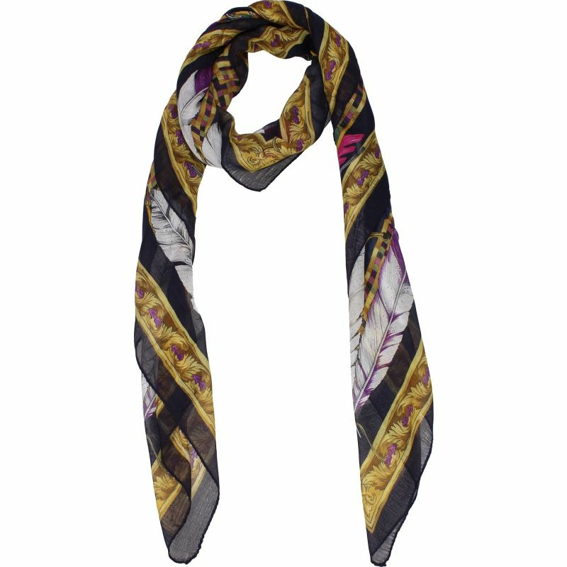 【義大利直送】全新品 Versace 方巾女款莫代爾藍白-1