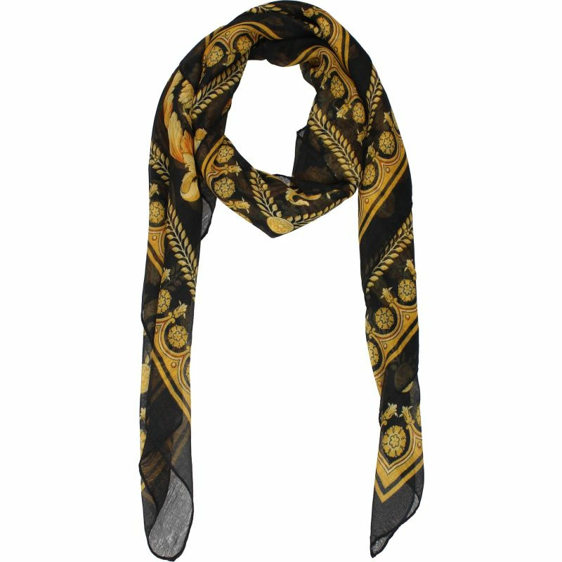 【義大利直送】全新品 Versace 方巾女式莫代爾黃黑色-0