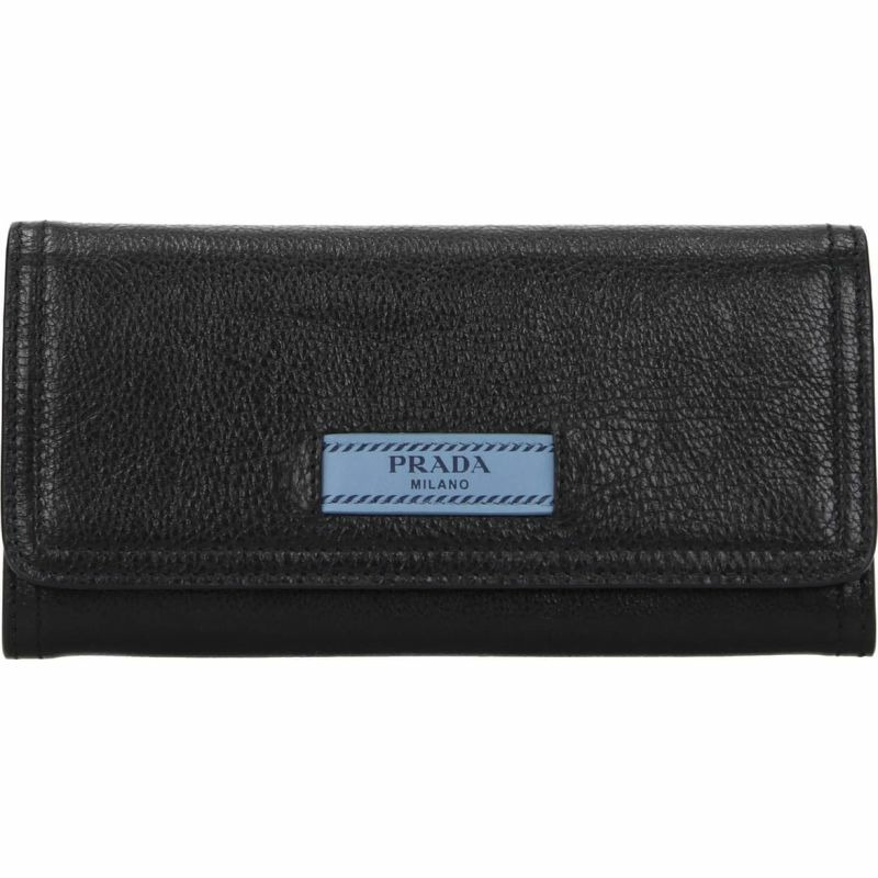 【義大利直送】全新品 Prada 錢包女士皮革黑色天空-0