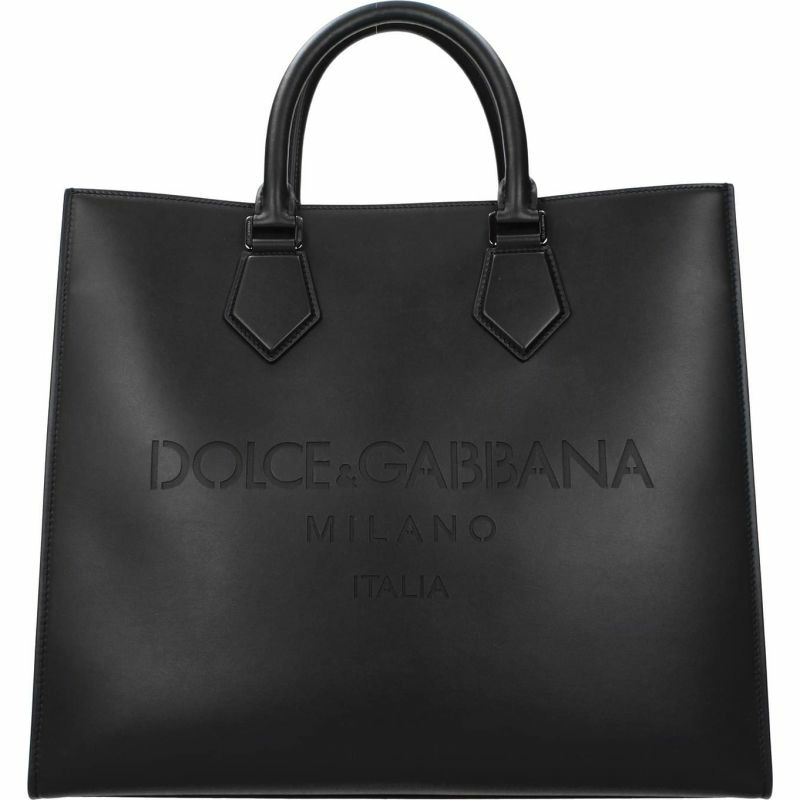 【義大利直送】全新品 Dolce&gabbana 手提包邊緣男士皮革黑色-0