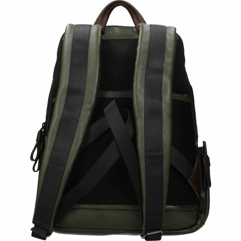 【義大利直送】全新品 Piquadro 背包和腰包男士皮革綠色深棕色-2