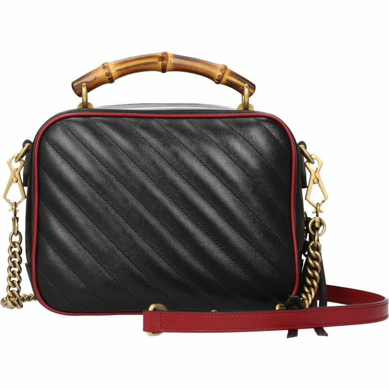 【義大利直送】全新品 Gucci 手袋女士皮革黑色紅色-2