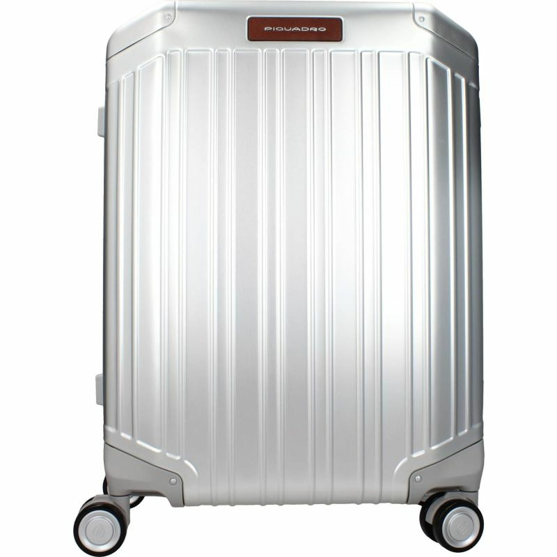 【義大利直送】全新品 Piquadro 帶輪行李艙 37l 男士金屬灰色皮革-0