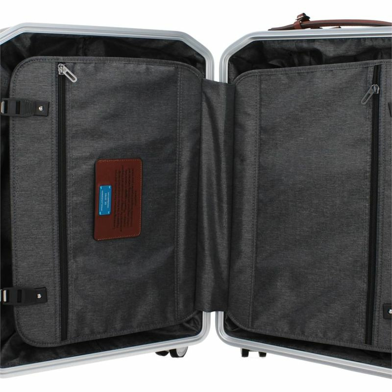 【義大利直送】全新品 Piquadro 帶輪行李艙 37l 男士金屬灰色皮革-3