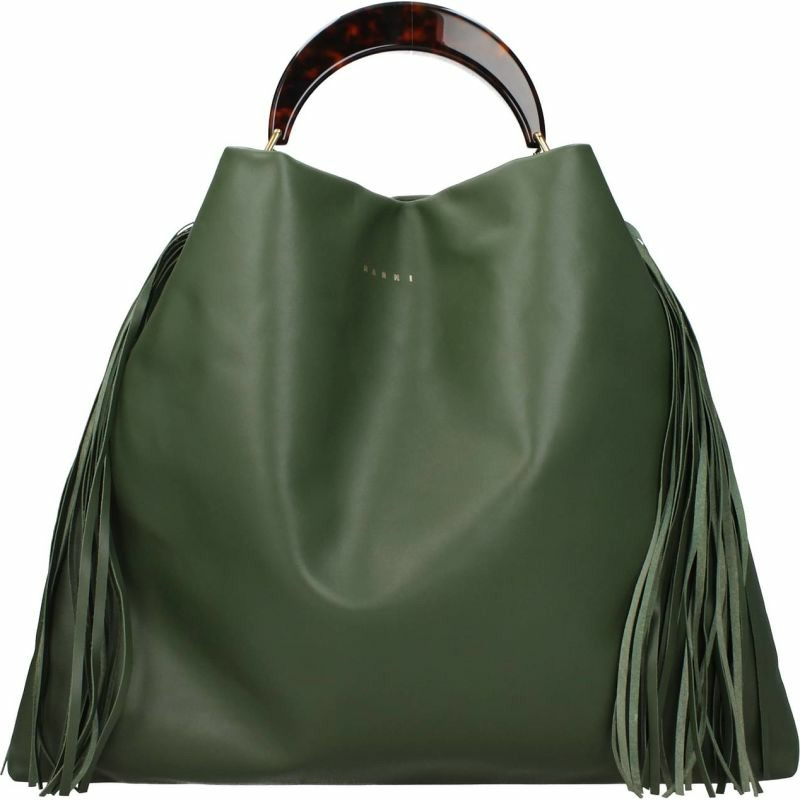 【義大利直送】全新品 Marni 手袋 venice 女士 皮革 綠色-0