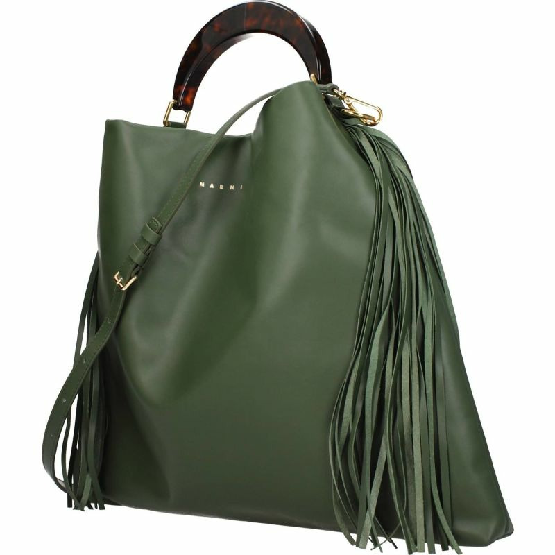 【義大利直送】全新品 Marni 手袋 venice 女士 皮革 綠色-2