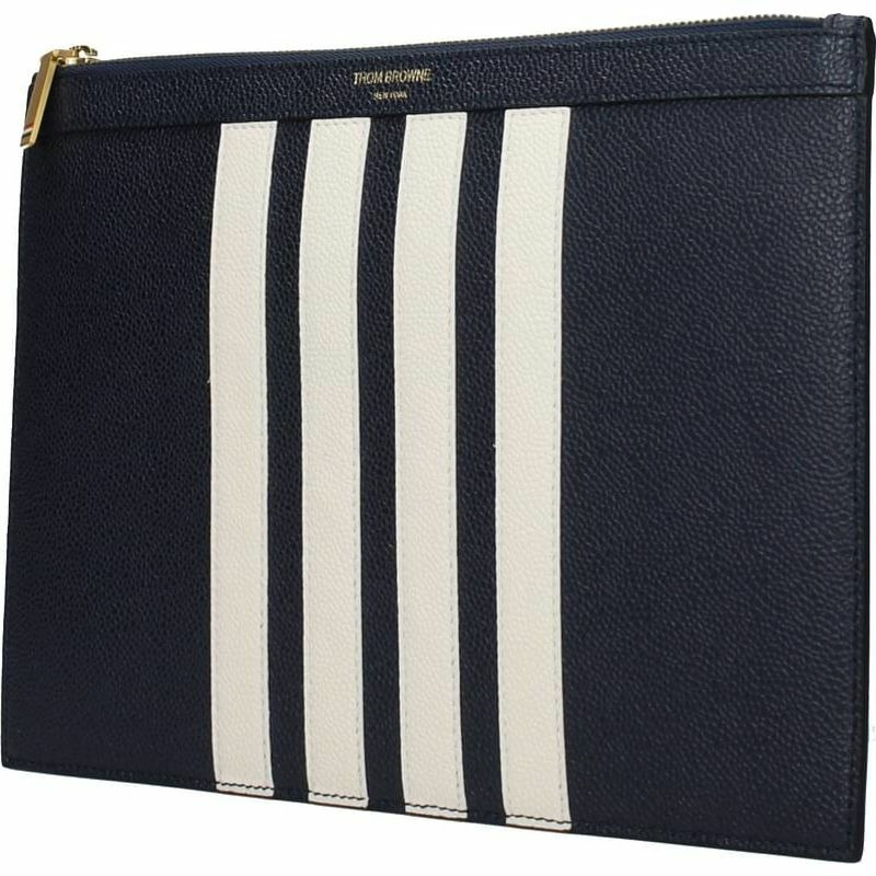 【義大利直送】全新品 Thom browne 手拿包男士皮革藍色藍色海軍藍-1