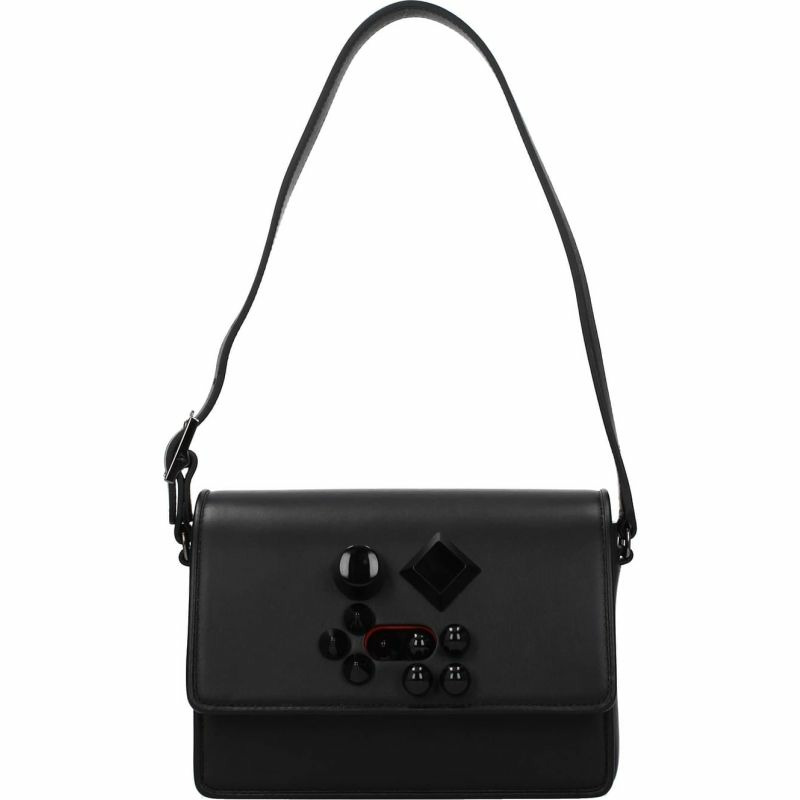 【義大利直送】全新品 Louboutin 單肩包 carasky 女士皮革黑色-0