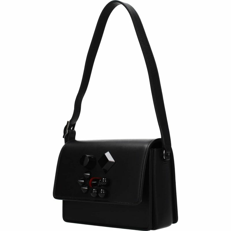 【義大利直送】全新品 Louboutin 單肩包 carasky 女士皮革黑色-1