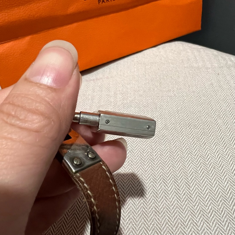 Hermes 愛馬仕 經典鎖頭KELLY凱莉錶 Gold 金棕色銀釦-3