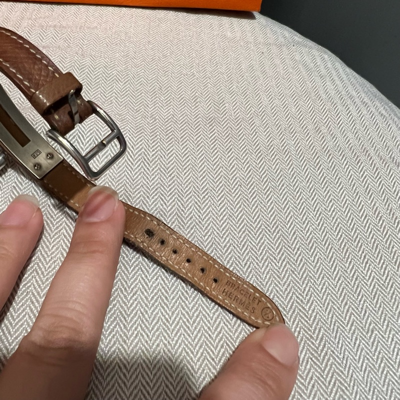 Hermes 愛馬仕 經典鎖頭KELLY凱莉錶 Gold 金棕色銀釦-6