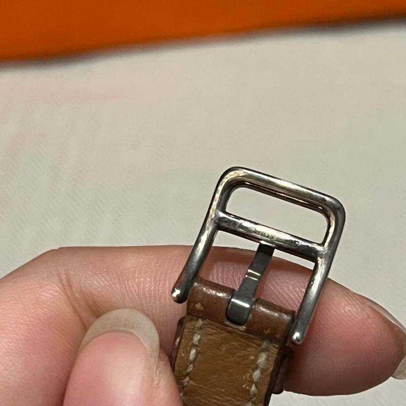 Hermes 愛馬仕 經典鎖頭KELLY凱莉錶 Gold 金棕色銀釦-8