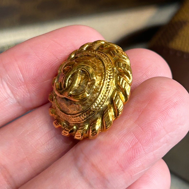 CHANEL vintage 太陽螺旋盾牌耳夾-7