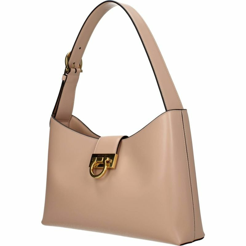 【義大利直送】全新品 Salvatore ferragamo 單肩包 trifolio 女士皮革粉紅色杏仁酒-1