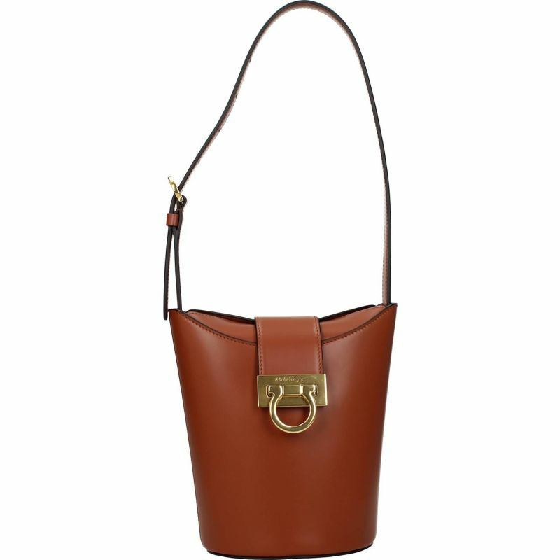 【義大利直送】全新品 Salvatore ferragamo 單肩包 trifolio 女士皮革棕褐色-0