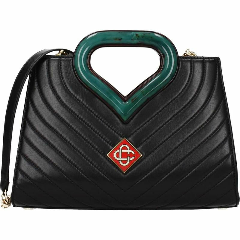 【義大利直送】全新品 Casablanca 手袋女士皮革黑色瓶綠色-0