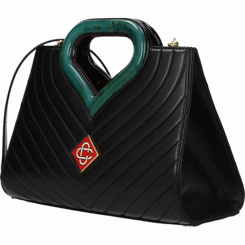 【義大利直送】全新品 Casablanca 手袋女士皮革黑色瓶綠色-2