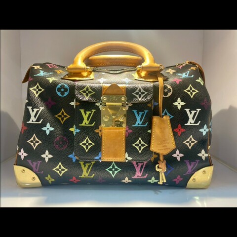LV 村上隆黑彩波士頓包 Speedy 30