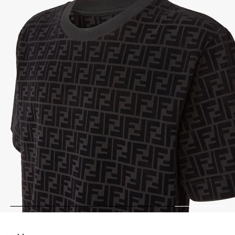 (售出)二手 FENDI 緹花 滿版logo T恤 黑色 L號-10