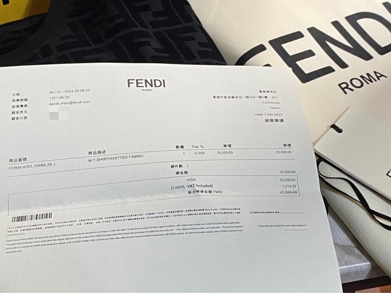 (售出)二手 FENDI 緹花 滿版logo T恤 黑色 L號-17