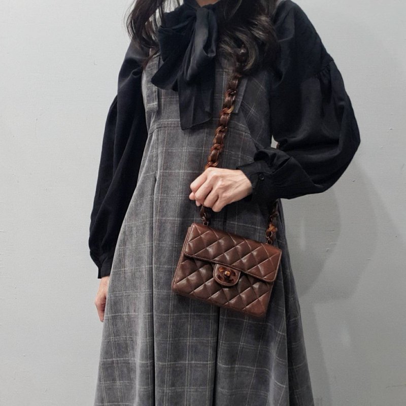 CHANEL 香奈兒 咖啡色全皮玳瑁鍊包/斜背包/肩背包-11