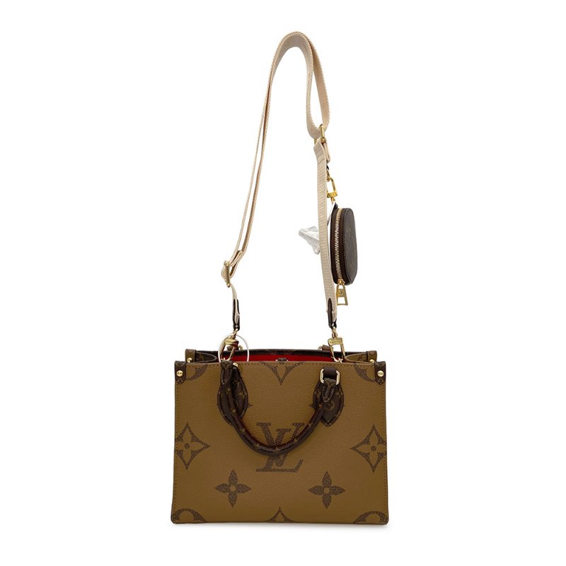 降價【LV】2023爆款 老花字紋 OnTheGo PM 三合一手提肩背購物二用包 M46373-2