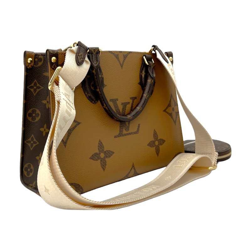 降價【LV】2023爆款 老花字紋 OnTheGo PM 三合一手提肩背購物二用包 M46373-3