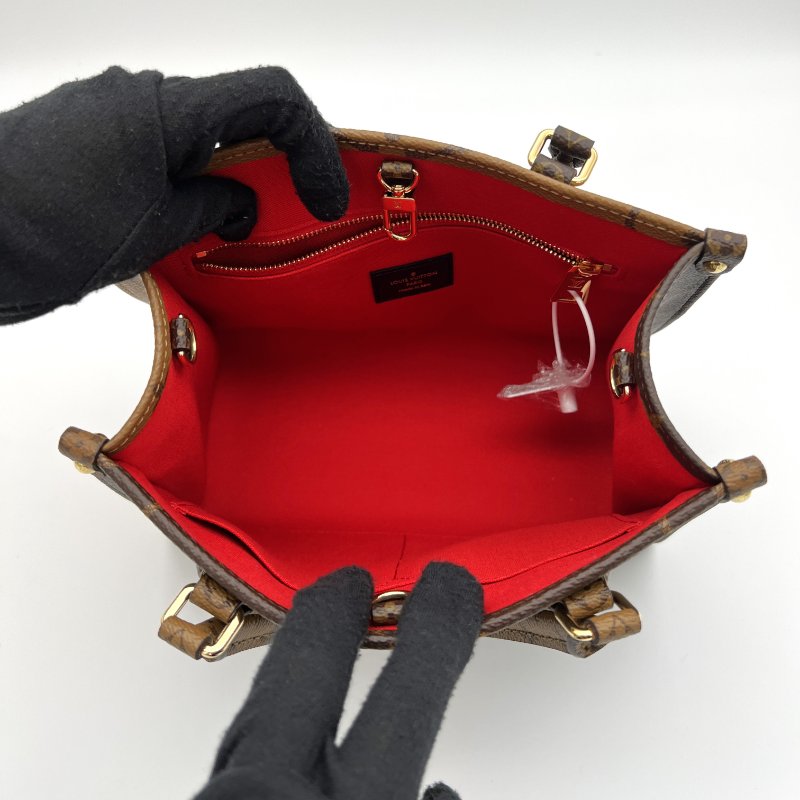 降價【LV】2023爆款 老花字紋 OnTheGo PM 三合一手提肩背購物二用包 M46373-4