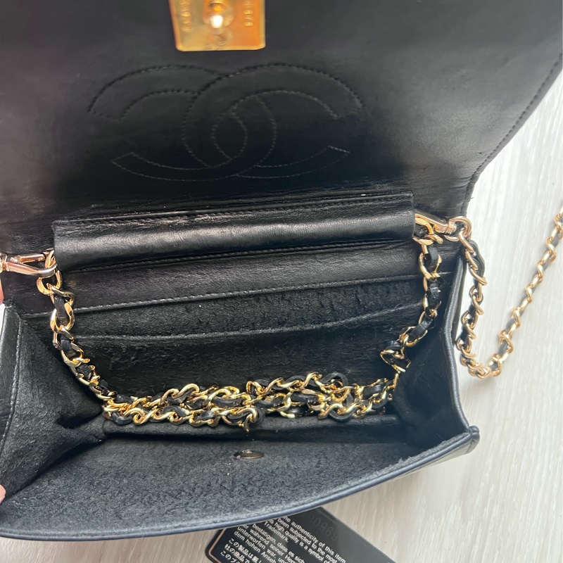 不議價 限時價 老香古董美包 Chanel vintage 有卡 19x12x5cm vintage方胖包 附保卡無雷標 有防塵套🤎🤎老香古董 都有正常使用痕跡-15