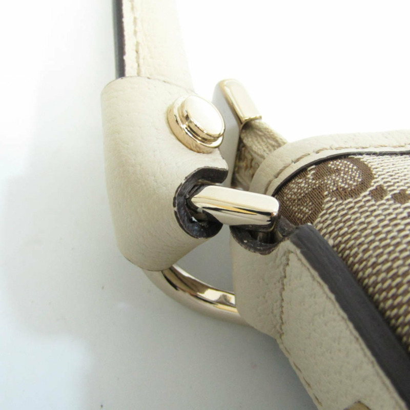 【日本直送】Gucci Abbey GG 圖案 130939 女士皮革，GG 帆布手提包深棕色，米白色-4