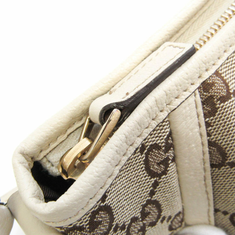 【日本直送】Gucci Abbey GG 圖案 130939 女士皮革，GG 帆布手提包深棕色，米白色-6