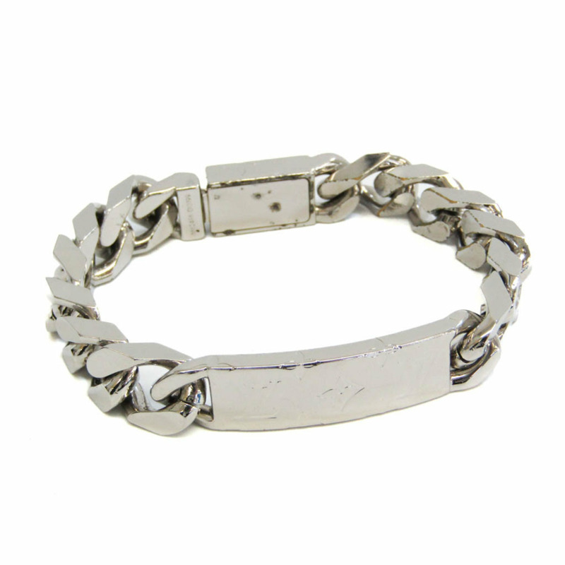 【日本直送】Louis Vuitton 鍊式手鍊 Monogram M62486 金屬手鐲 銀-0