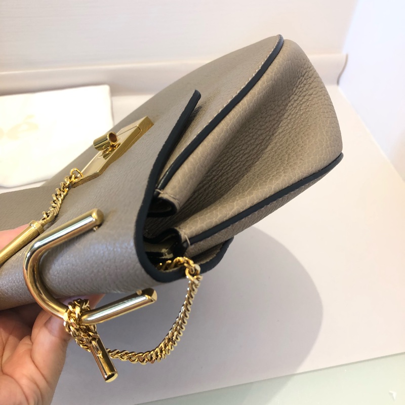 CHLOE drew shoulder bag小豬包 small 經典灰-10