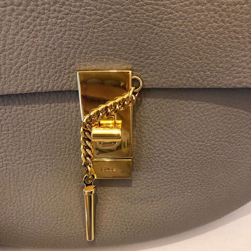 CHLOE drew shoulder bag小豬包 small 經典灰-11