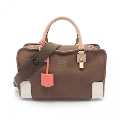【日本直送】中古LOEWE[AB]Amazona36雙層手提包絨面革