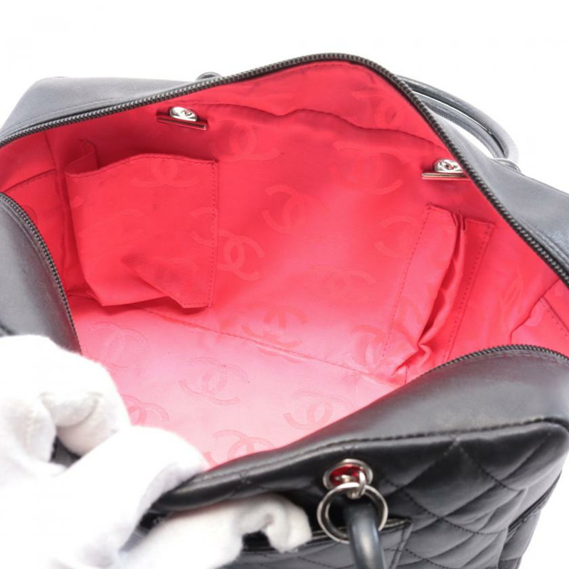 【日本直送】中古CHANEL[B]康鵬系列保齡球包肩包釉面-4