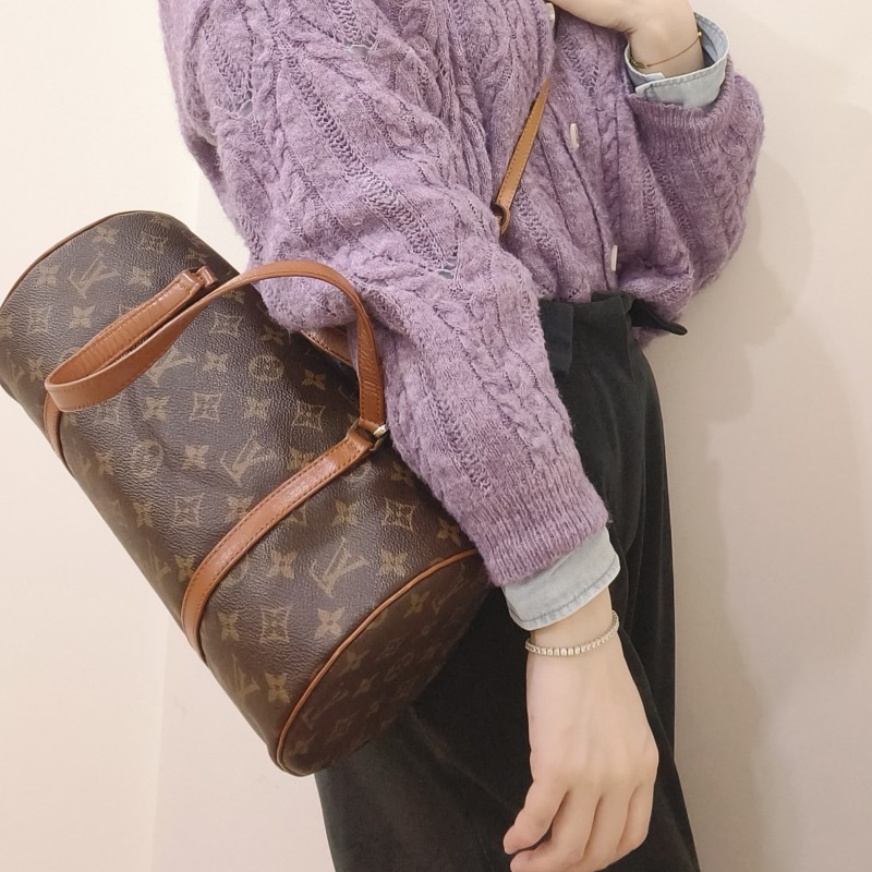 (再次降價)【LV 中古包】巴比倫圓筒子母包 30CM/15CM-3