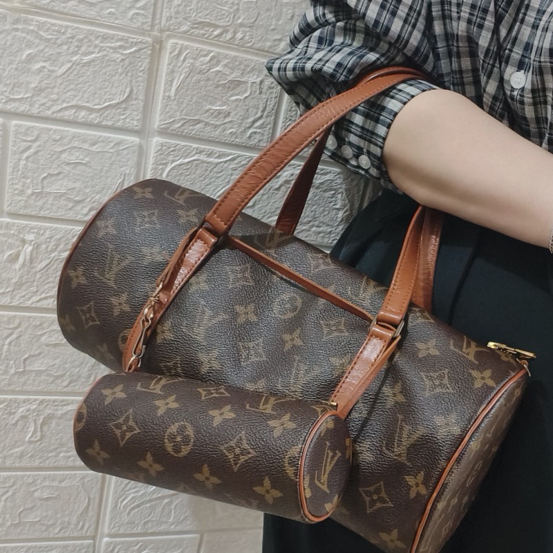 (再次降價)【LV 中古包】巴比倫圓筒子母包 30CM/15CM-0