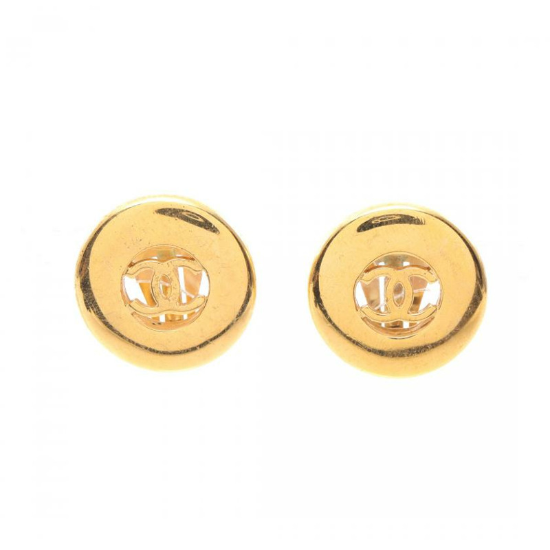 【日本直送】中古CHANEL[B]雙C標誌耳環圓環97A-0