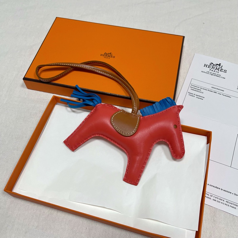 義大利官網購入 Hermes 愛馬仕 Rodeo MM 中馬 吊飾配件-1