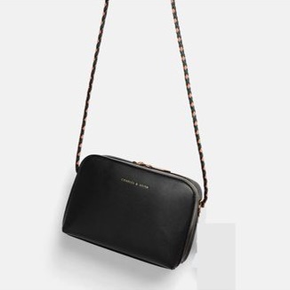 Charles & Keith 編織肩帶小方包 小CK-1