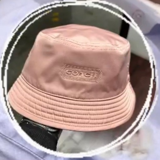 全新 Coach粉色漁夫帽52cm-2