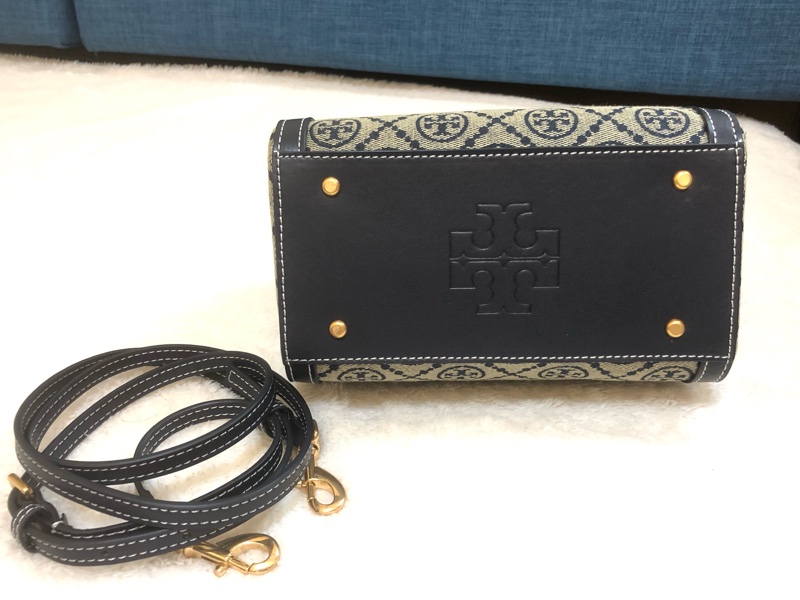 Tory Burch緹花波士頓包（海軍藍迷你）-4