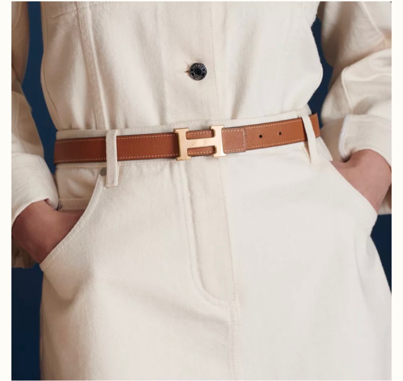 Hermes 愛馬仕雙面金扣皮帶-0