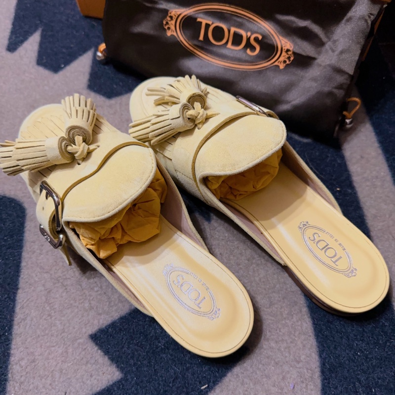 TODS 含羞草黃半拖-0