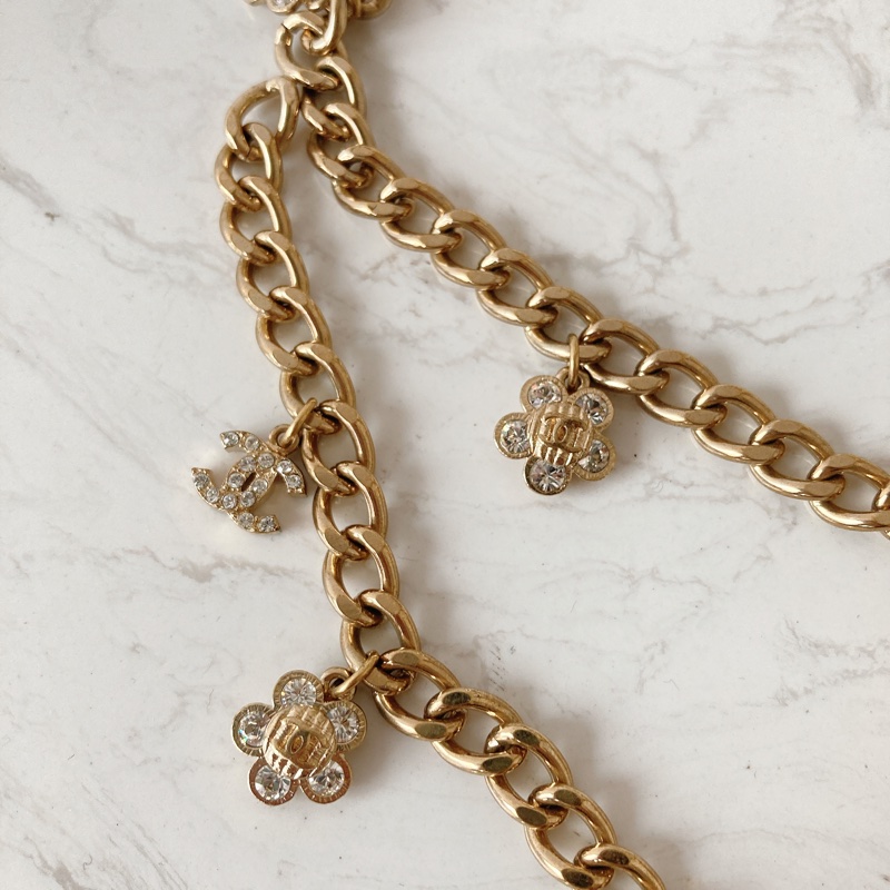 CHANEL 山茶花 雙C 水鑽 腰鏈-2